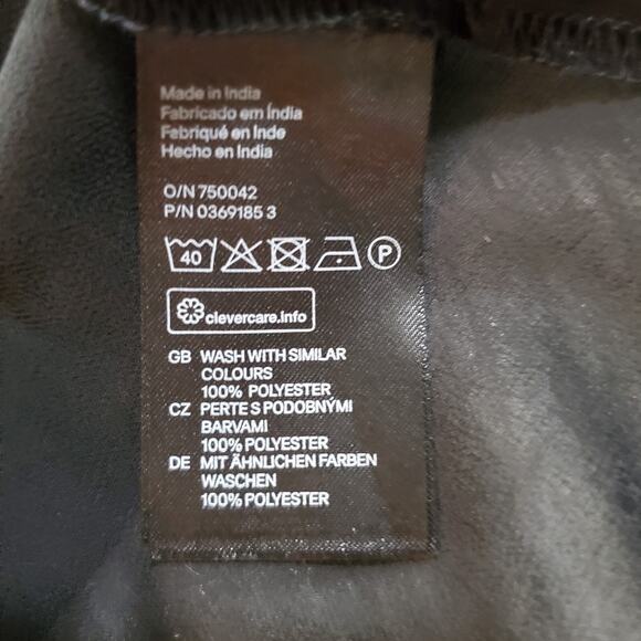 H&M Womens Tunic Blouse Size 6 Black Sheer Chiffon Sleeveless Button Down Top - Picture 7 of 9